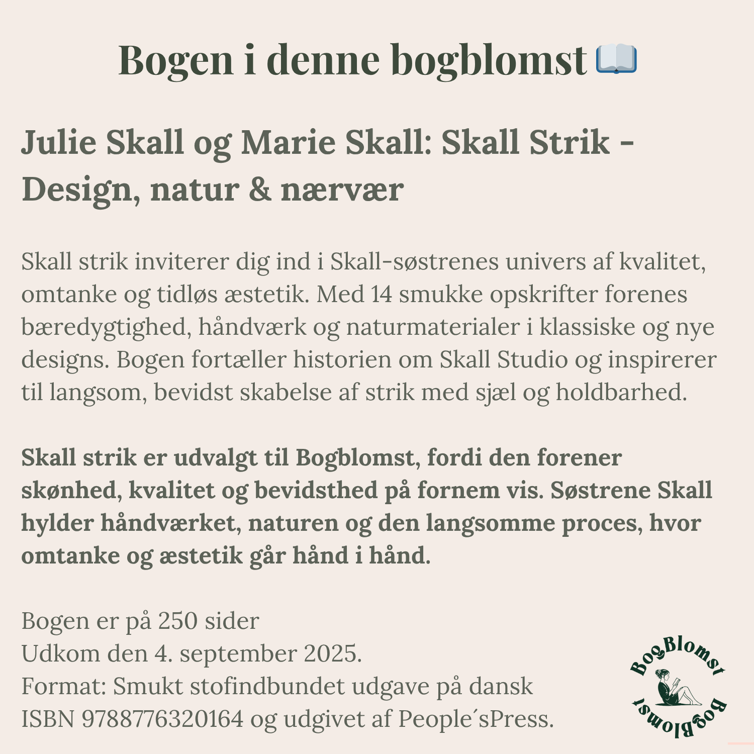 Deluxe BogBlomst med Julie Skall og Marie Skalls SKalls Strik - Design, natur & nærvær