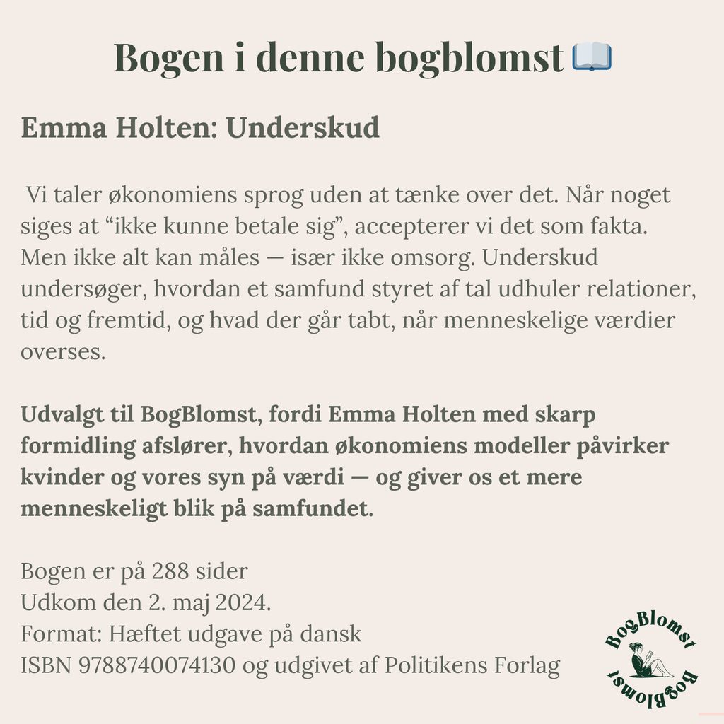 Premium BogBlomst med Emma Holtens Underskud