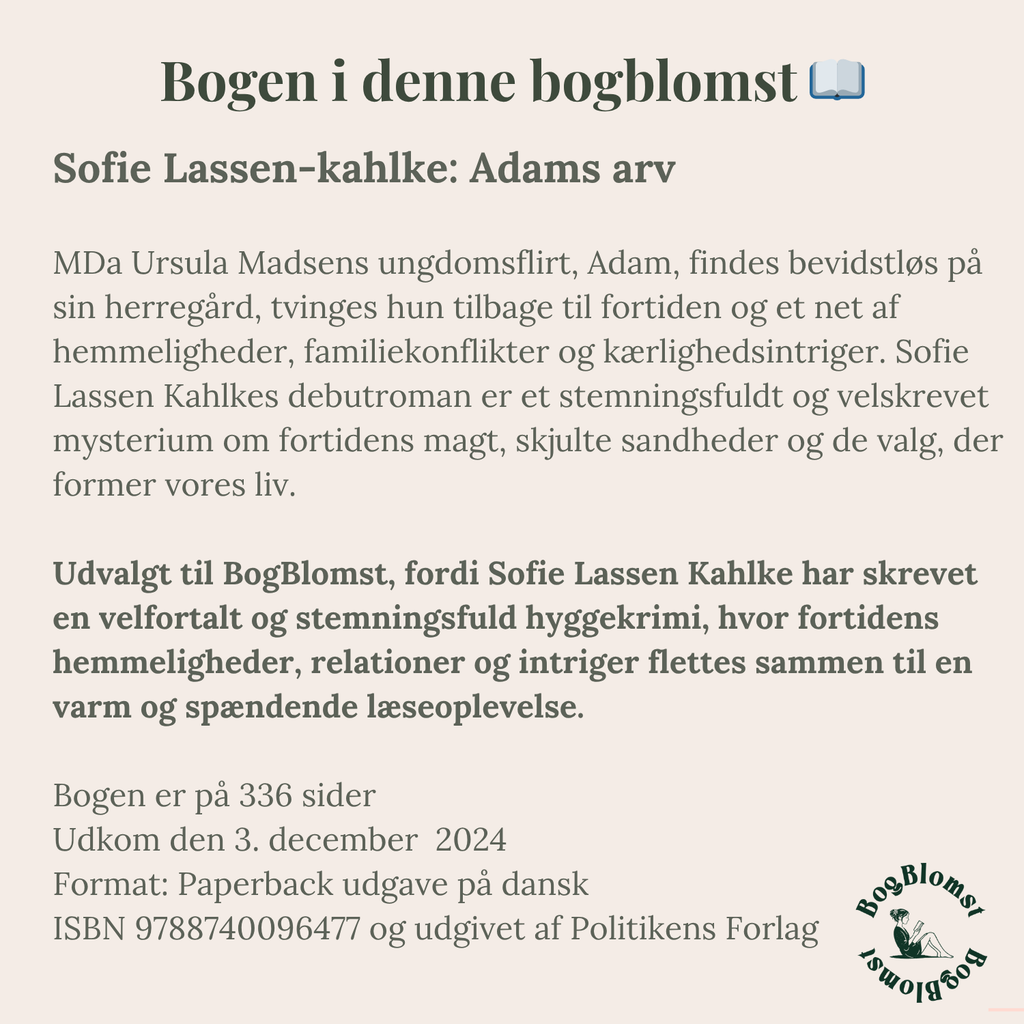 Favorit BogBlomst med Sofie Lassen-Kahlkes Adams arv