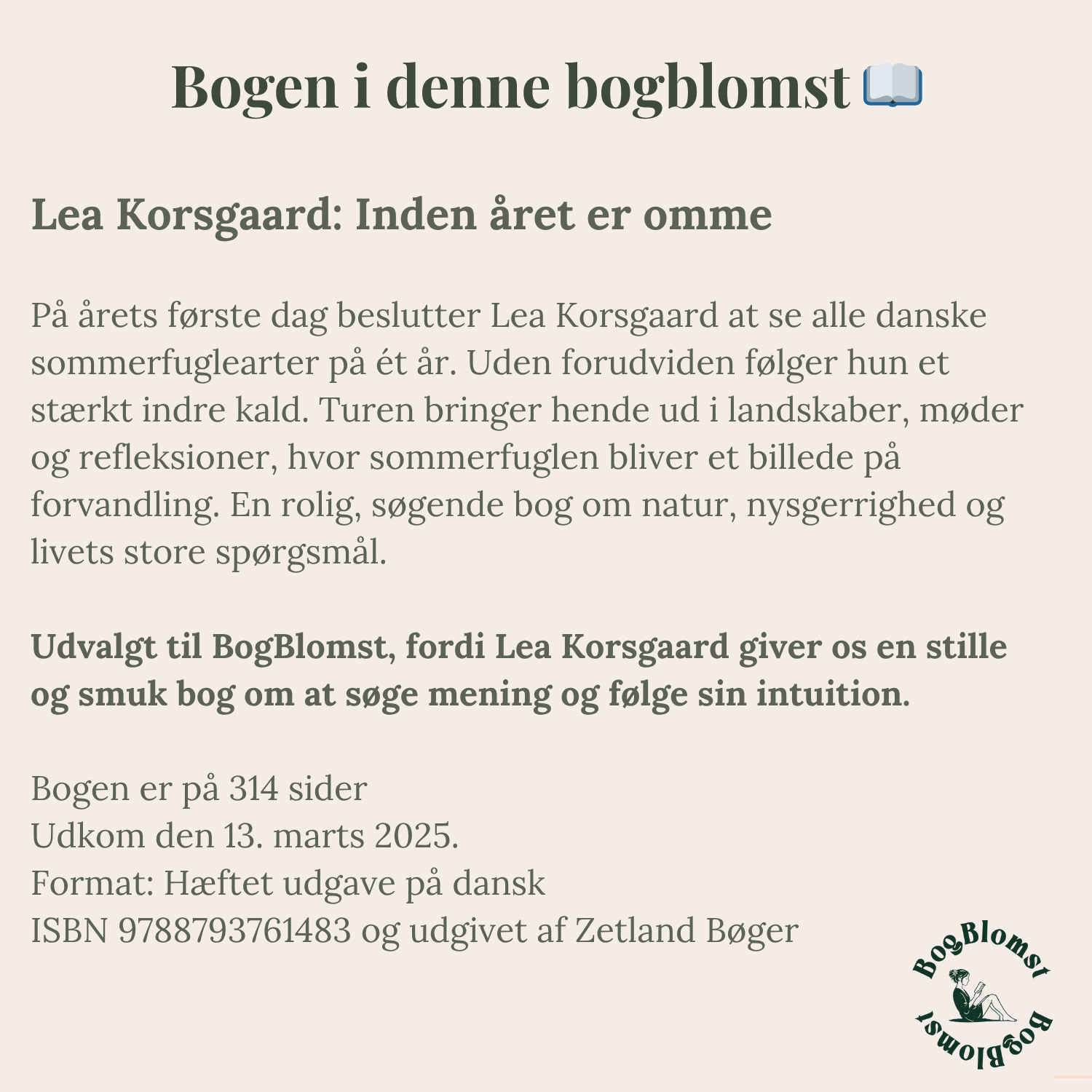 Premium BogBlomst med Lea Korsgaards Inden året er omme