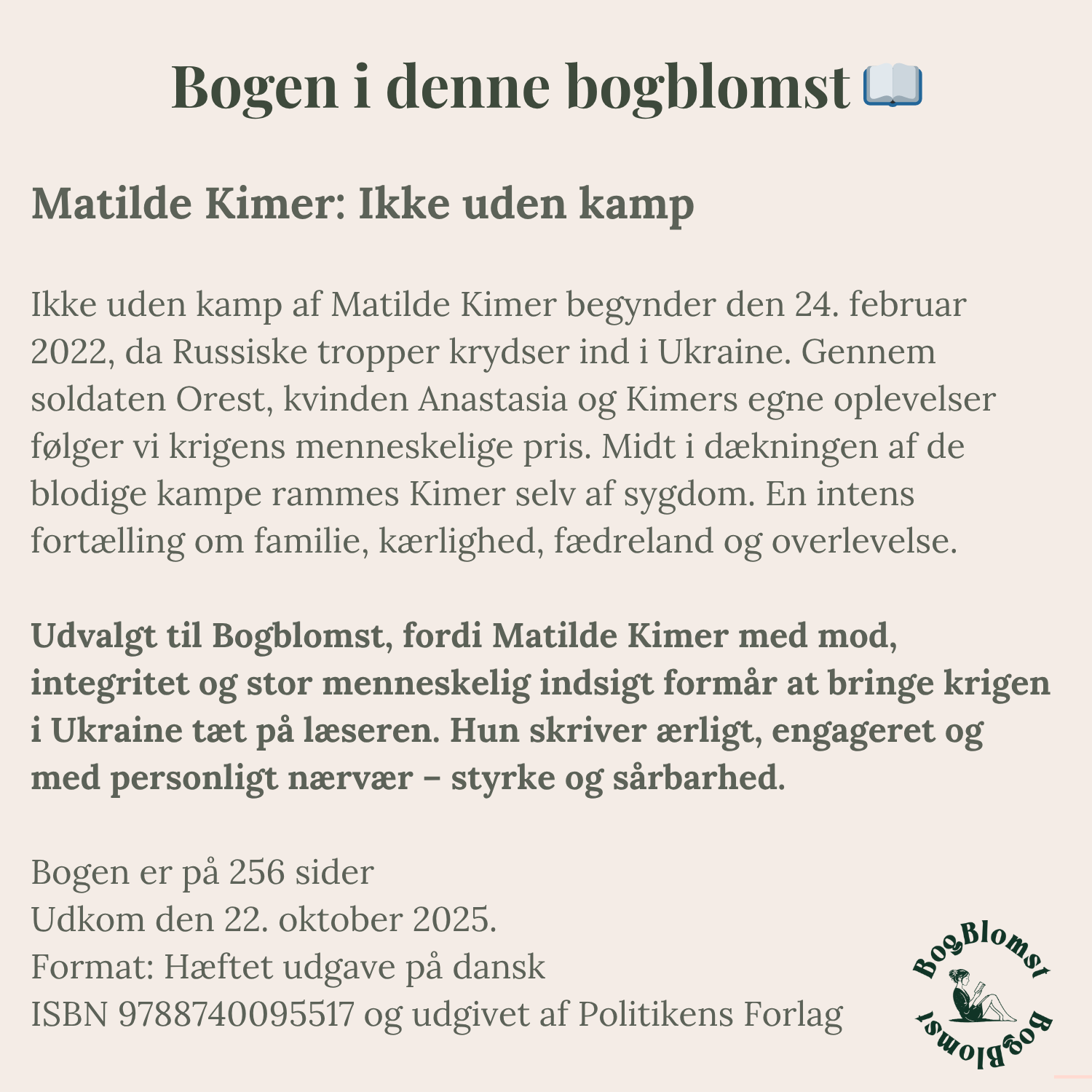 Premium BogBlomst med Matilde Kimers Ikke uden kamp